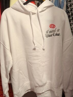 Target White Hoodie with Red Lip Graphic and Black Script